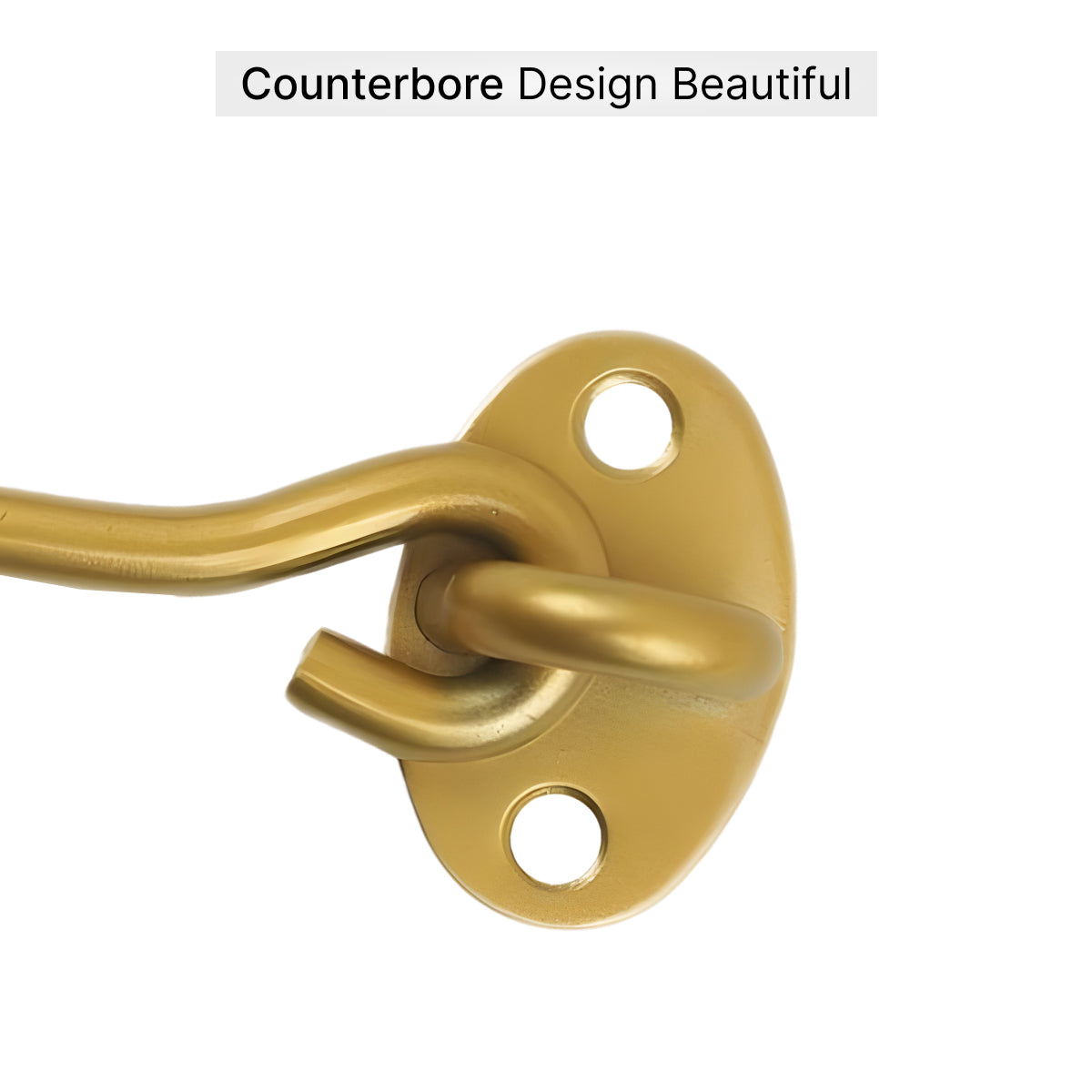 Golden hook and eye latch side view