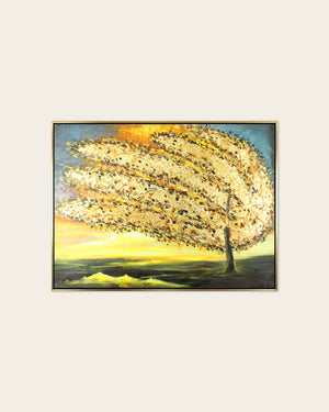 Golden Tempest windswept tree canvas art front view