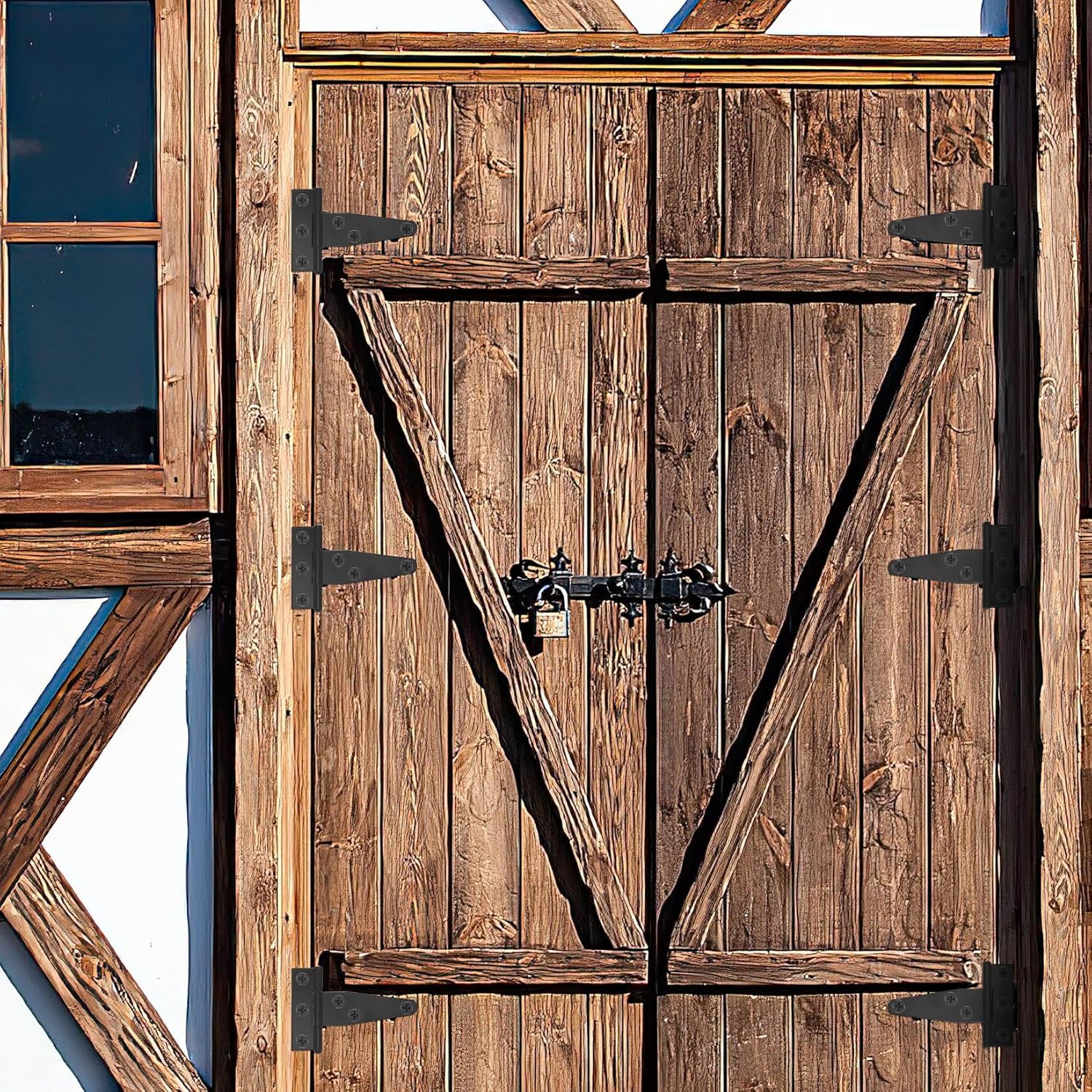 Heavy duty gate tee hinges for strong support