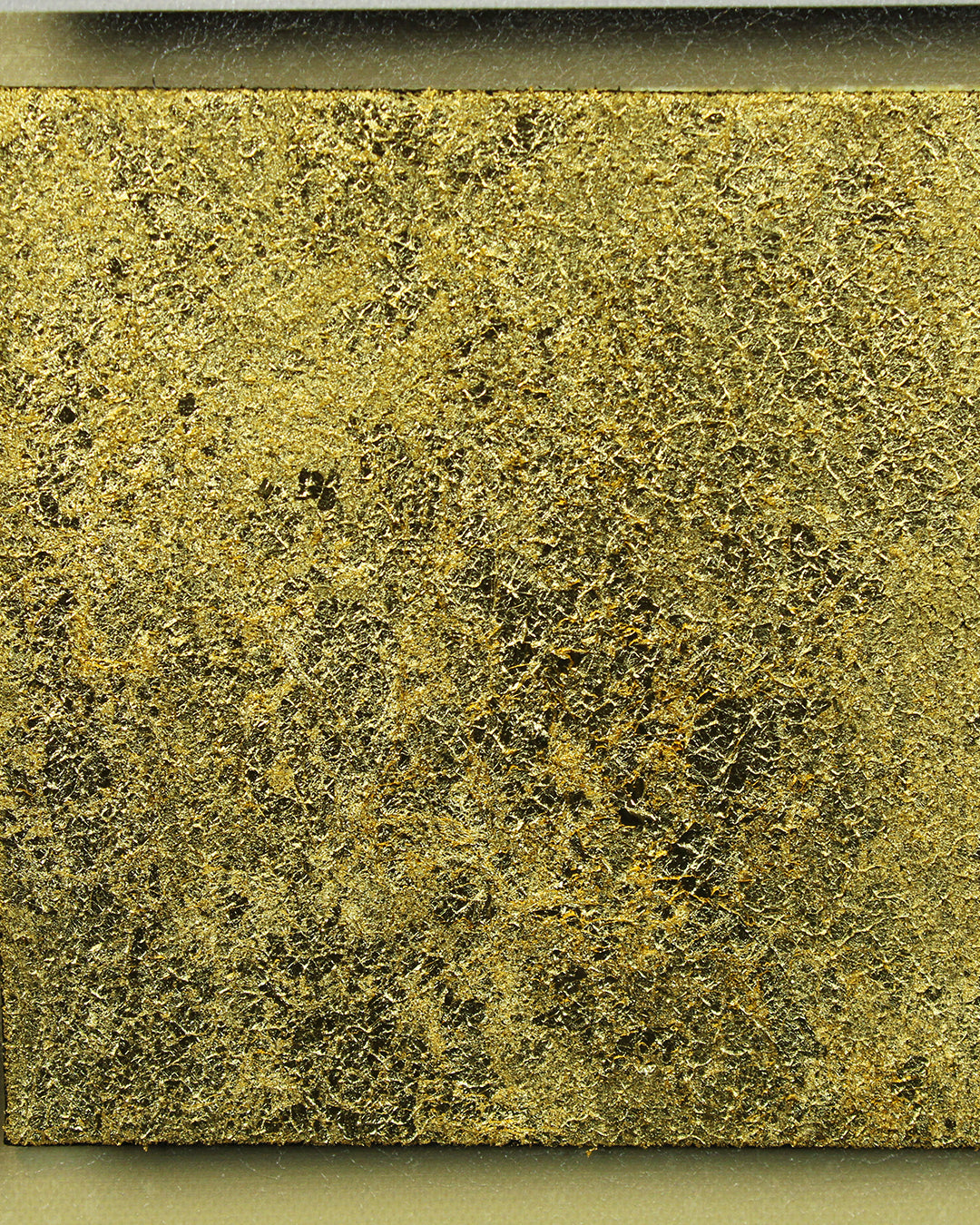 In Stride metallic tile horse wall art close-up of the gold leaf tile