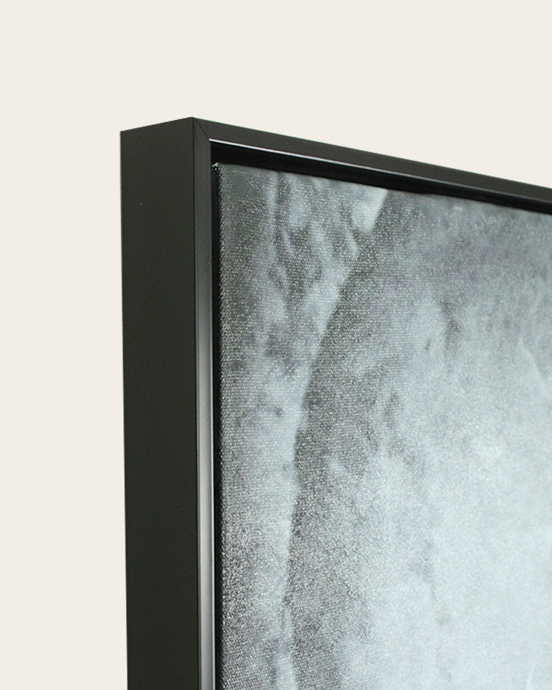 Indigo Grace flower vase wall art side profile of the black frame