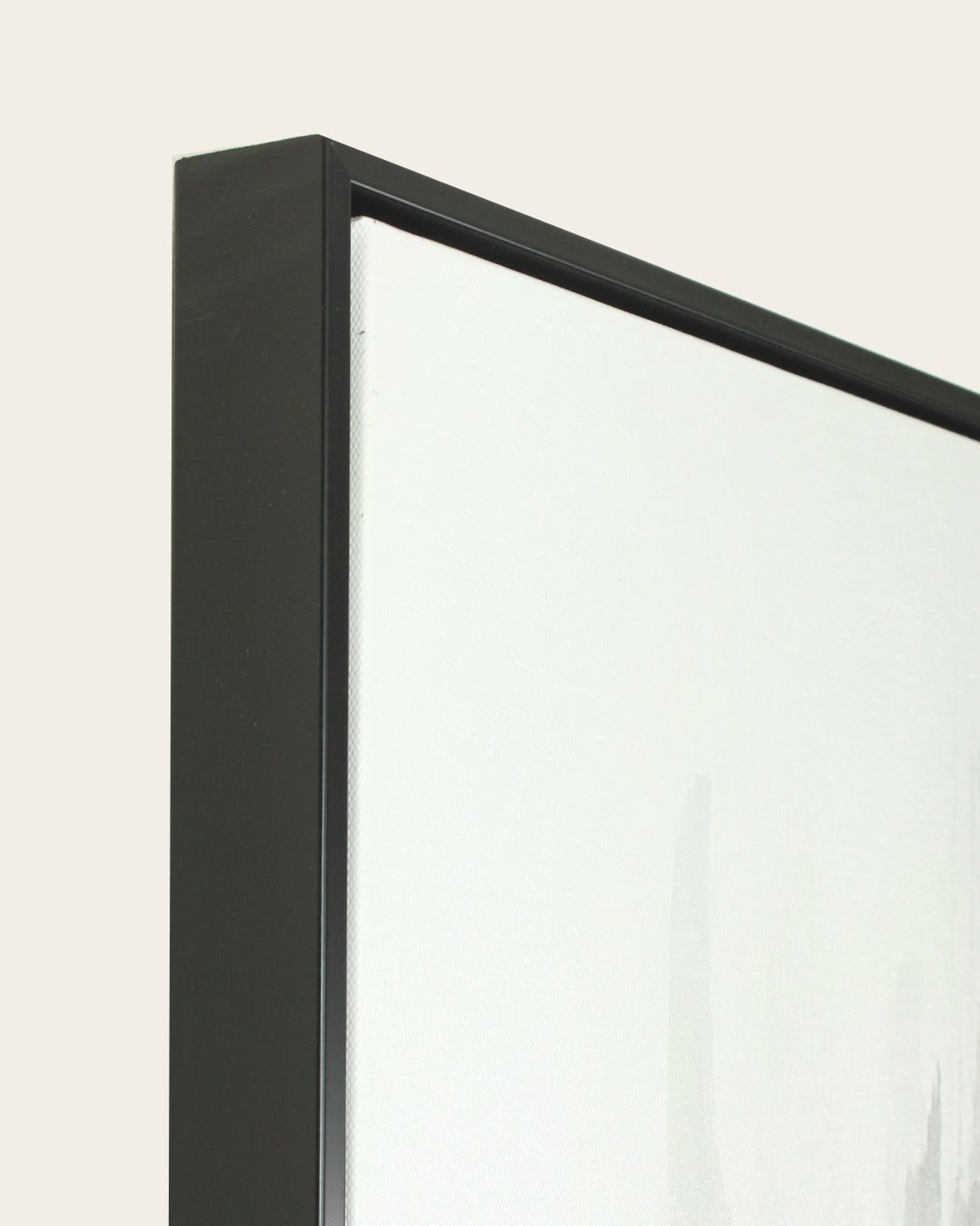 Ink & Pine monochrome tree wall art side profile of the black frame