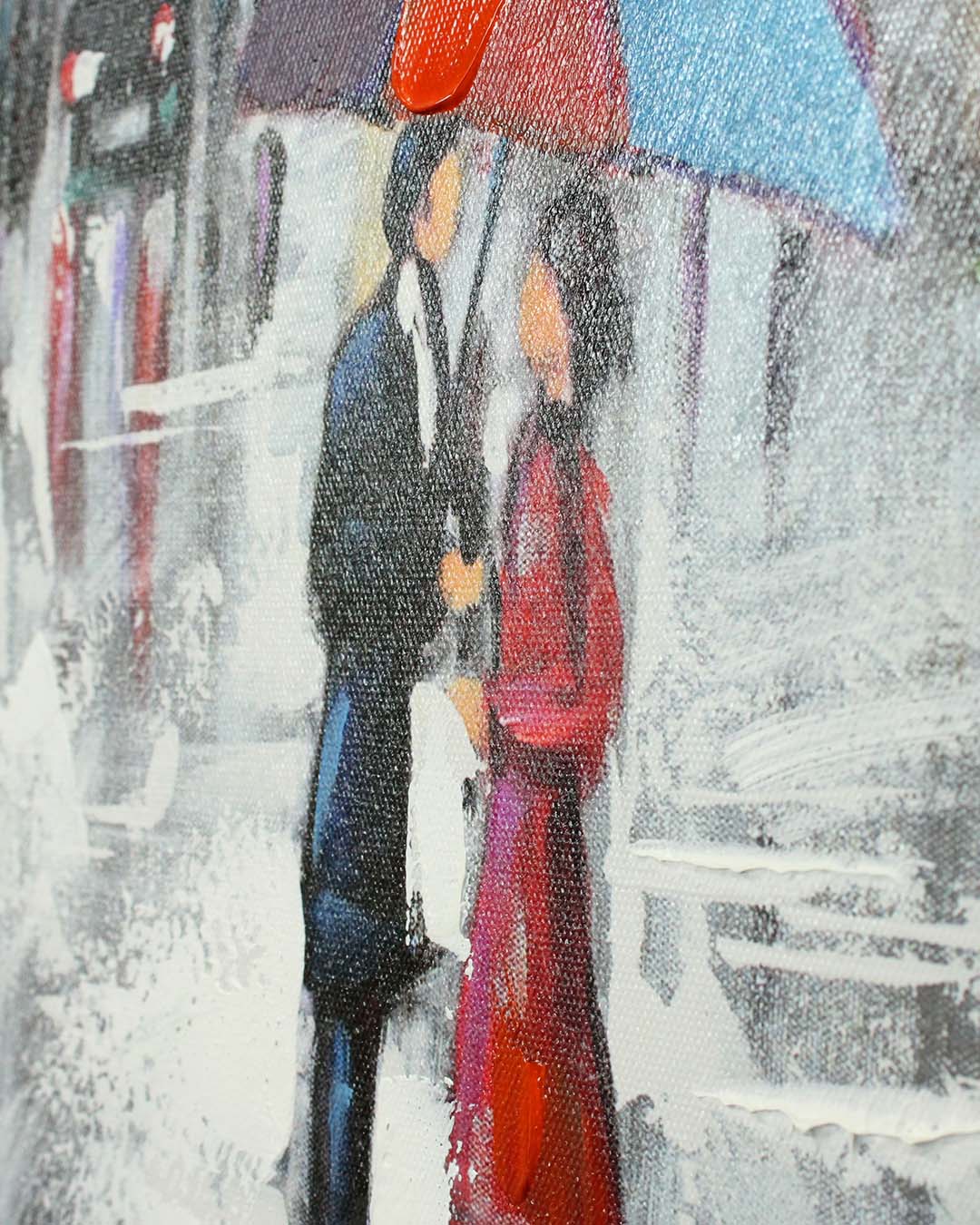 It's in the Air Paris street canvas art close-up of the couple under the umbrella