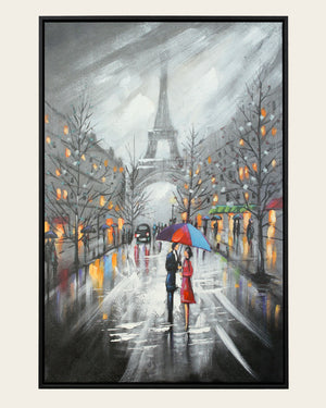 It's in the Air Paris street canvas art front view in a black frame