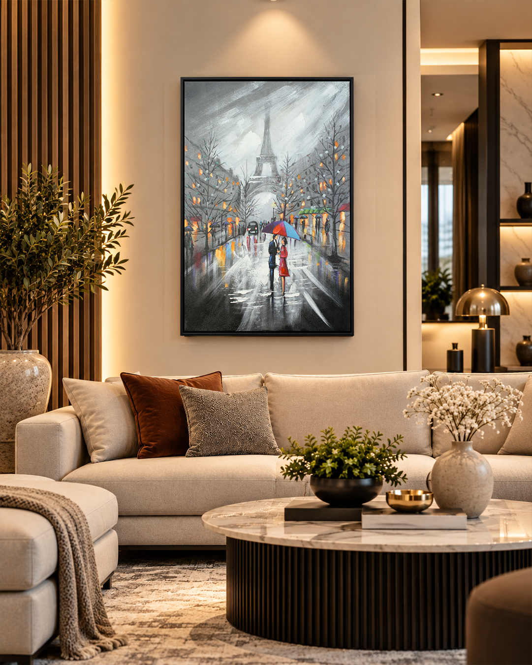 It's in the Air Paris street canvas art in a living room