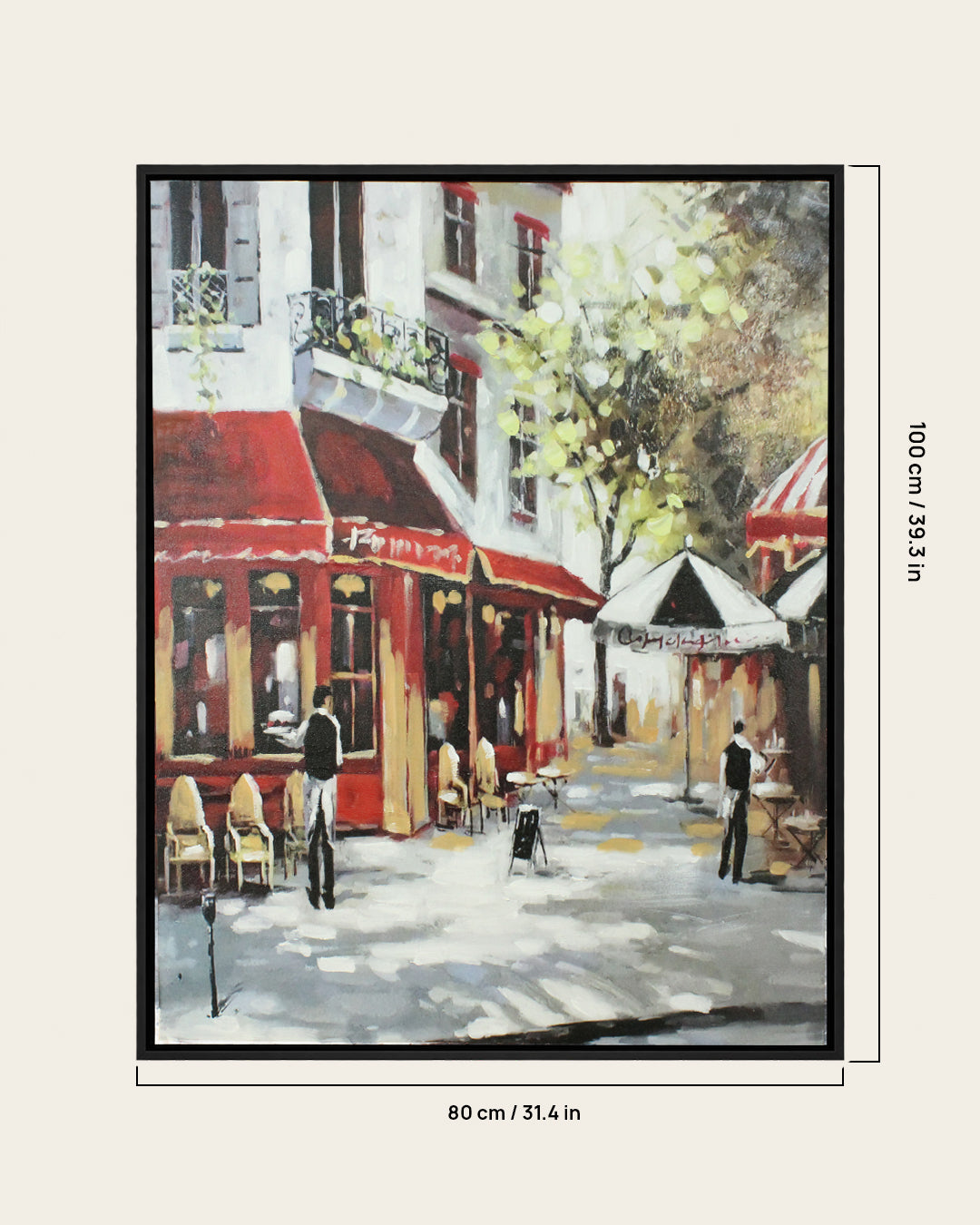 La Terrasse parisian bistro wall art 80 x 100 cm dimensions