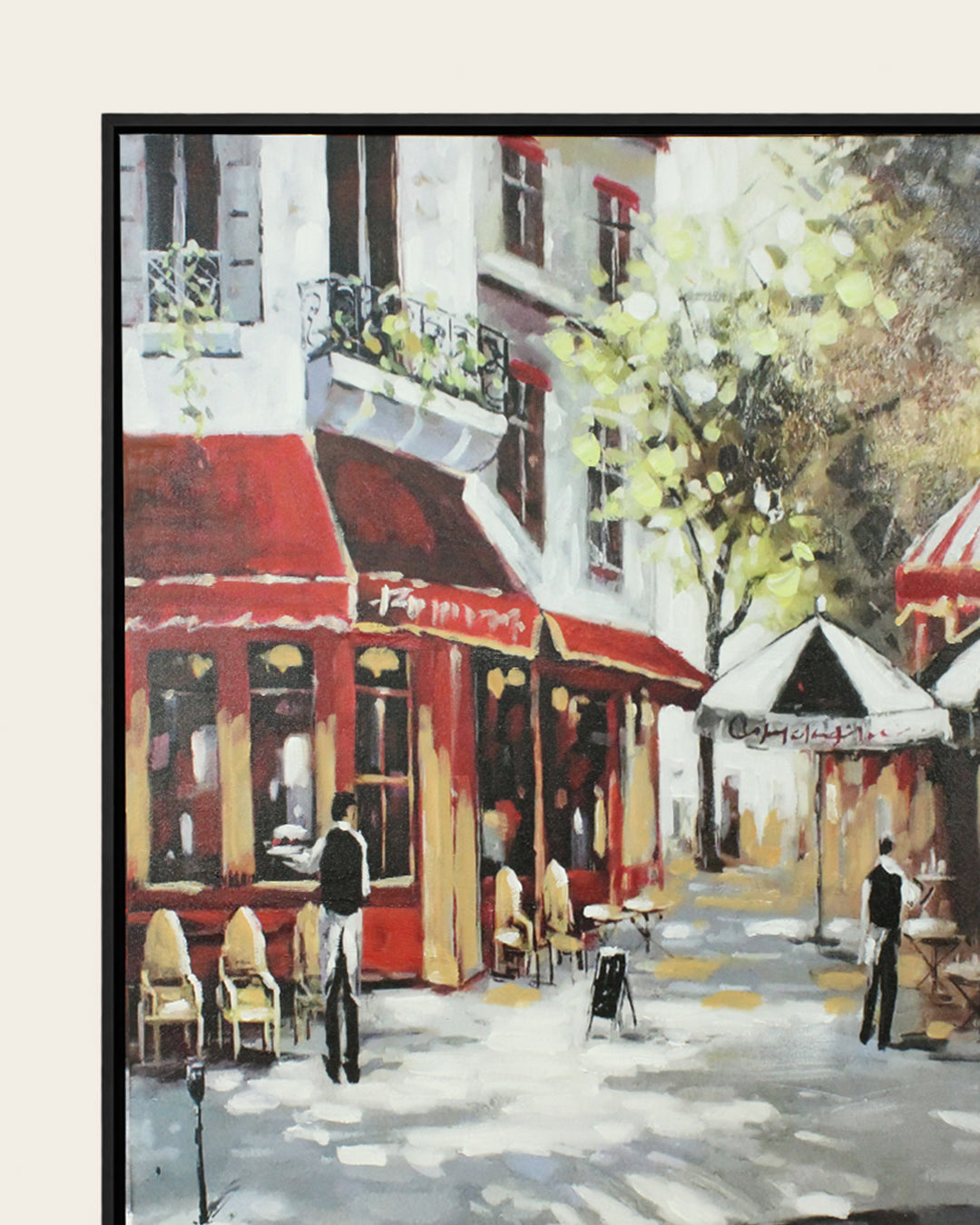 La Terrasse parisian bistro wall art black frame corner detail