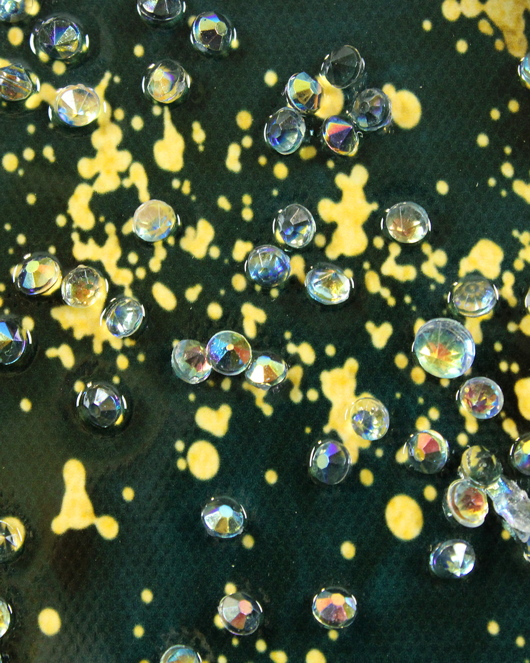 Lapis Aloft butterfly resin wall art close-up of the gold flecks and crystals