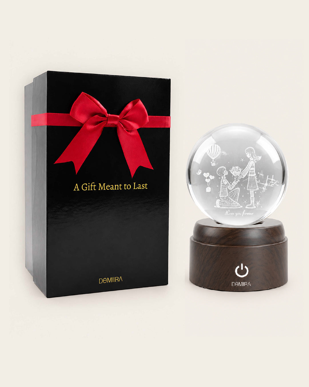 A Promise of Love crystal globe with its gift box