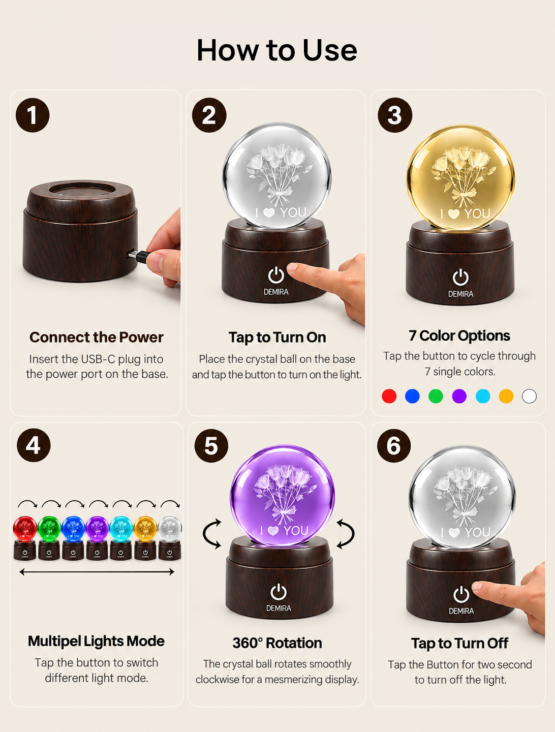 How to use the A Thousand Roses crystal globe