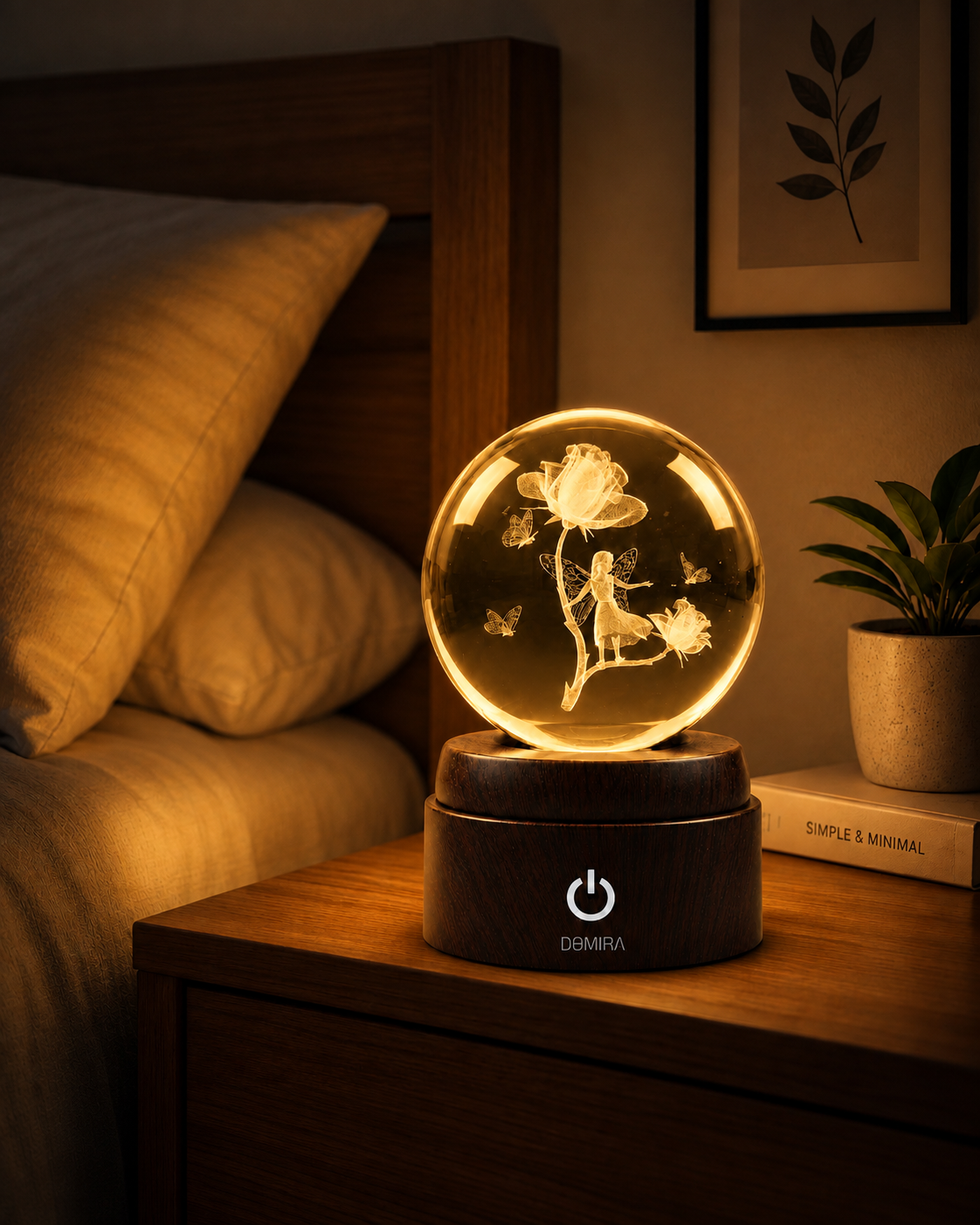 Garden of Dreams crystal globe glowing warm amber