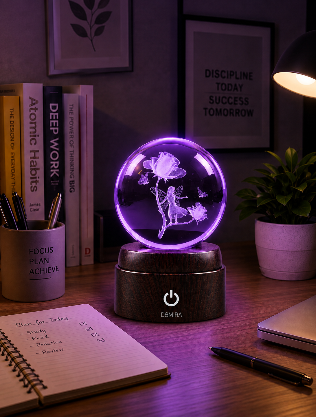 Garden of Dreams crystal globe glowing purple