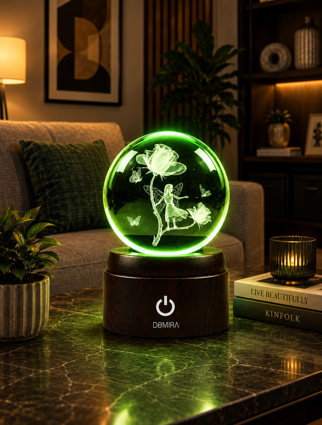Garden of Dreams crystal globe glowing green
