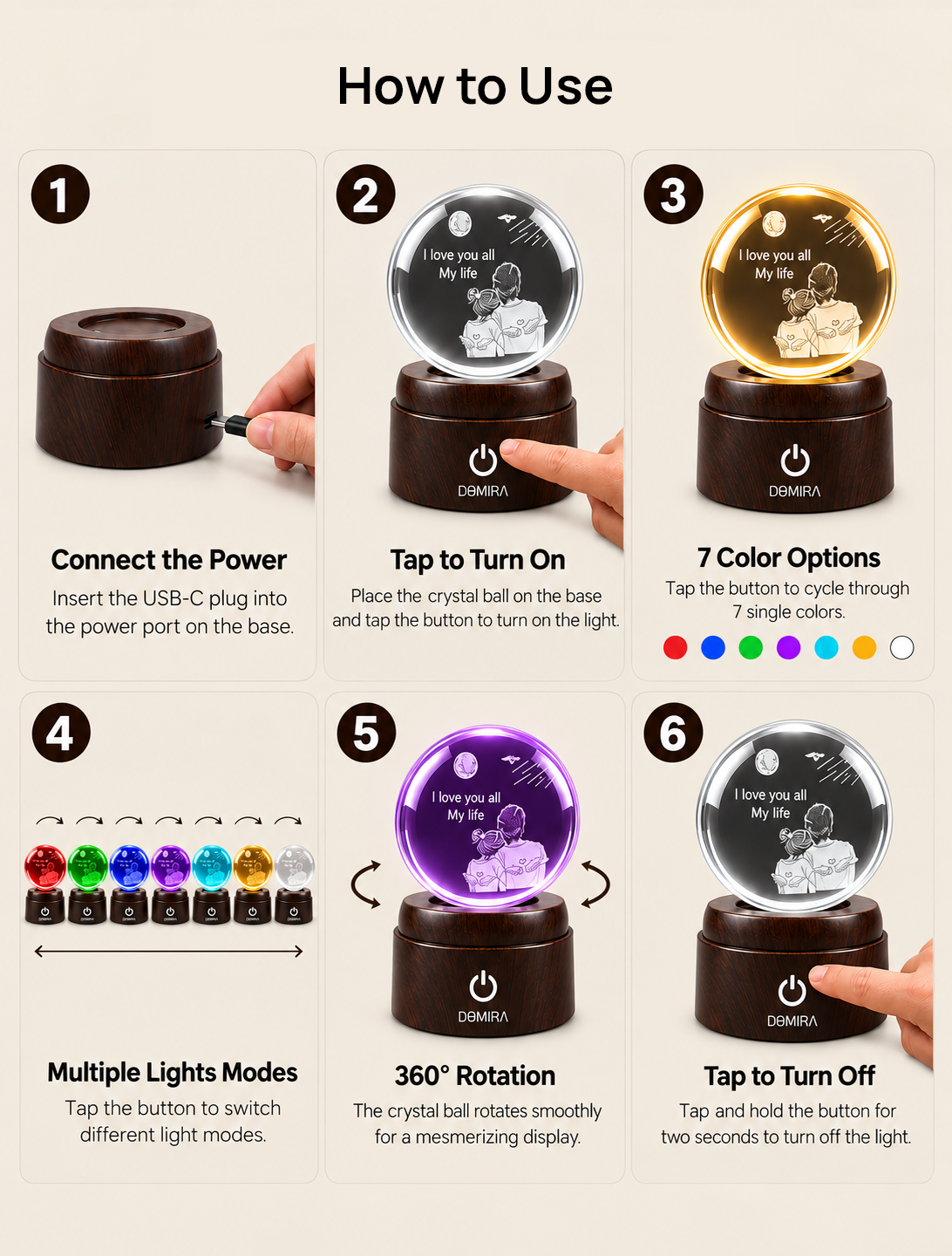 How to use the Together Forever crystal globe