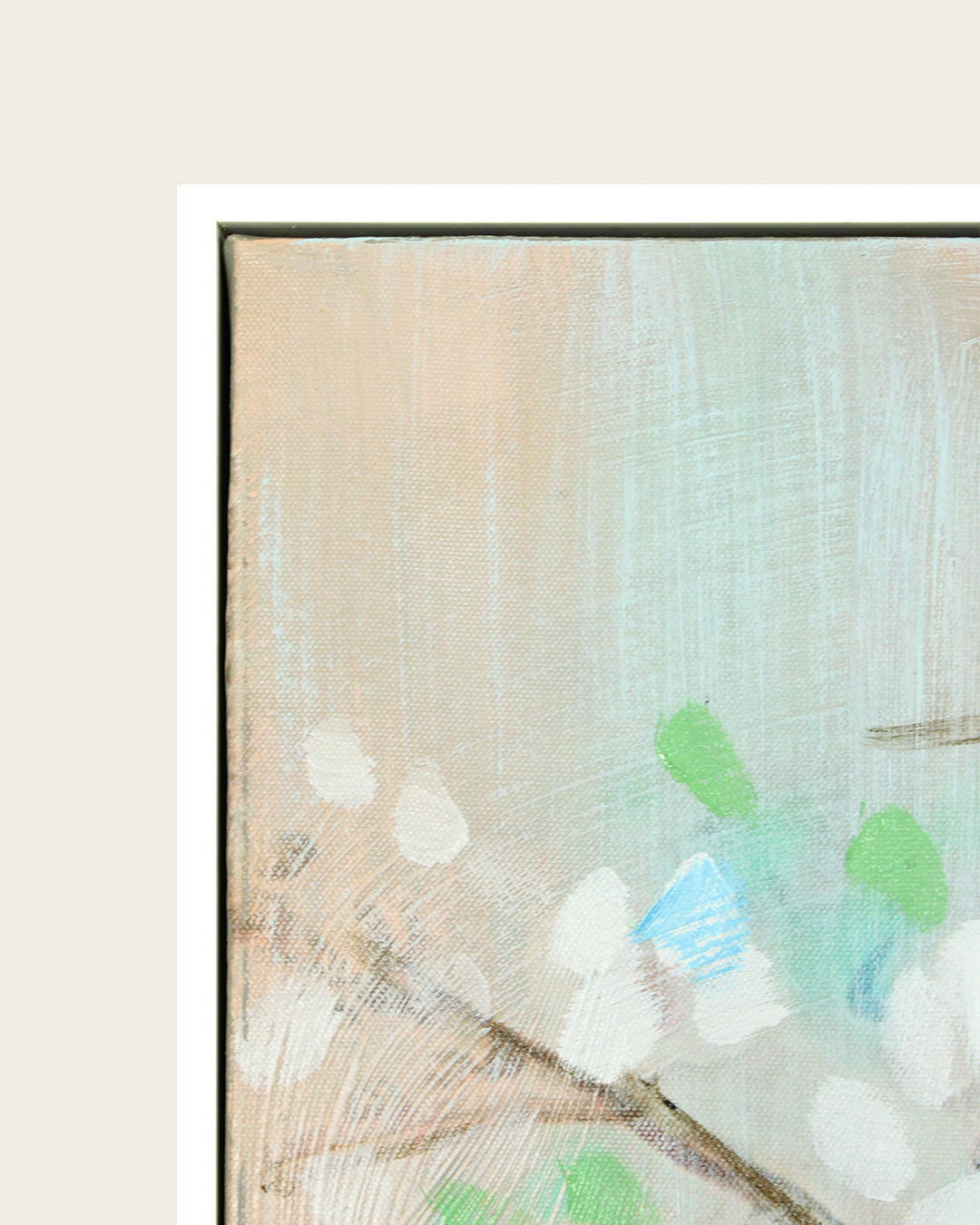 Magnolia Blue white frame corner detail