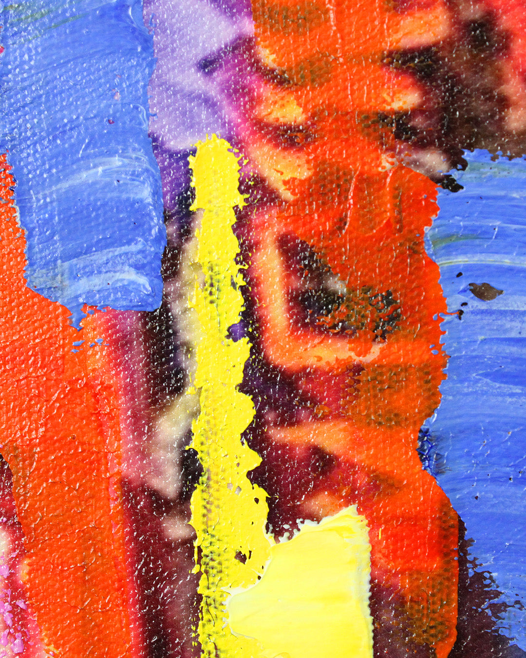 Metropolis abstract cityscape painting close-up of the textured colours
