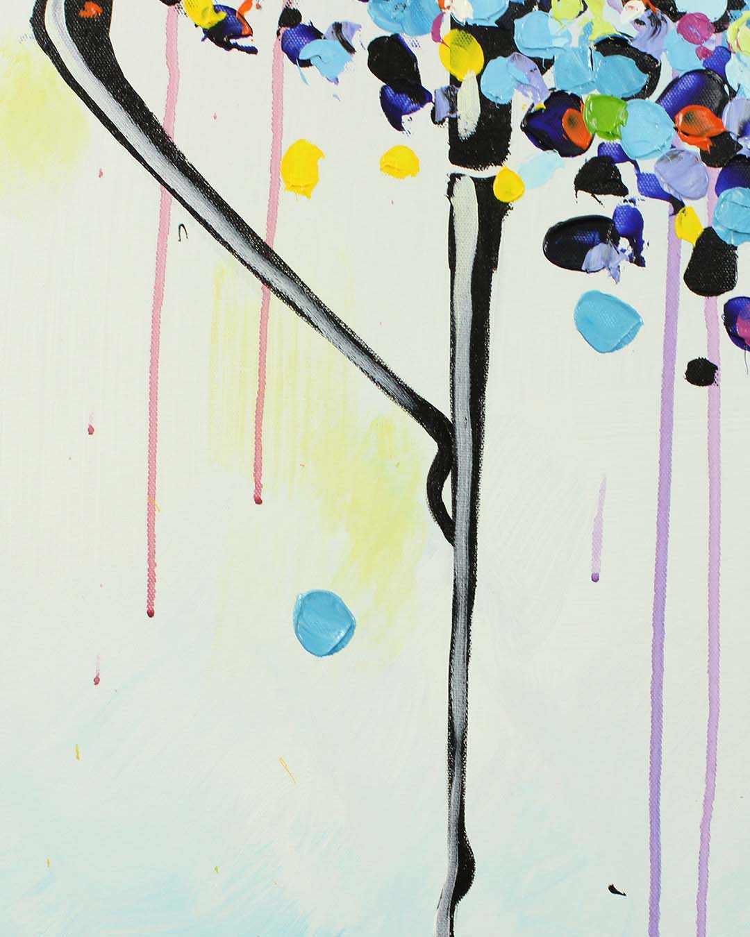Pirouette colourful ballerina painting close-up of the brushwork