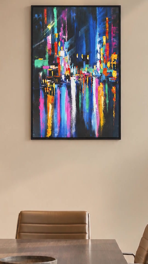 After Hours abstract cityscape painting