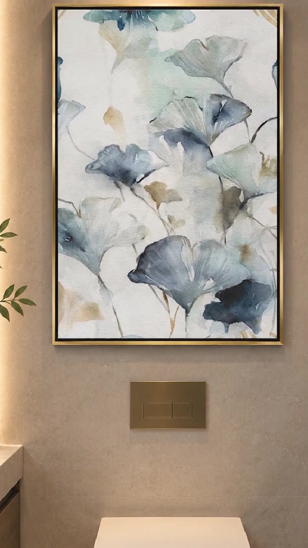 Load video: Blue Reverie ginkgo biloba wall art