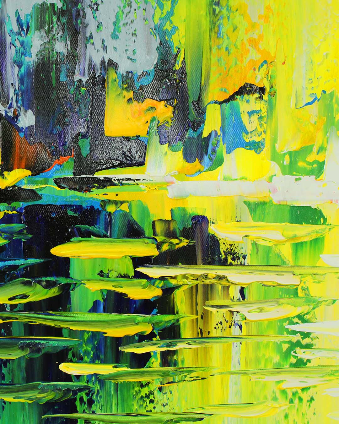 Prism colourful abstract painting close-up of the brushwork