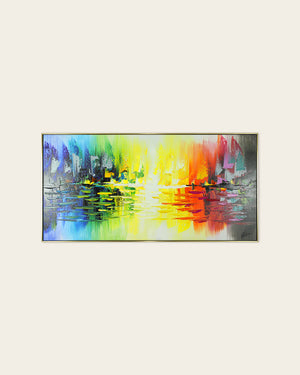 Prism colourful abstract painting front view