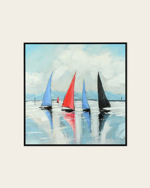 Regatta modern yacht painting for coastal interiors front view