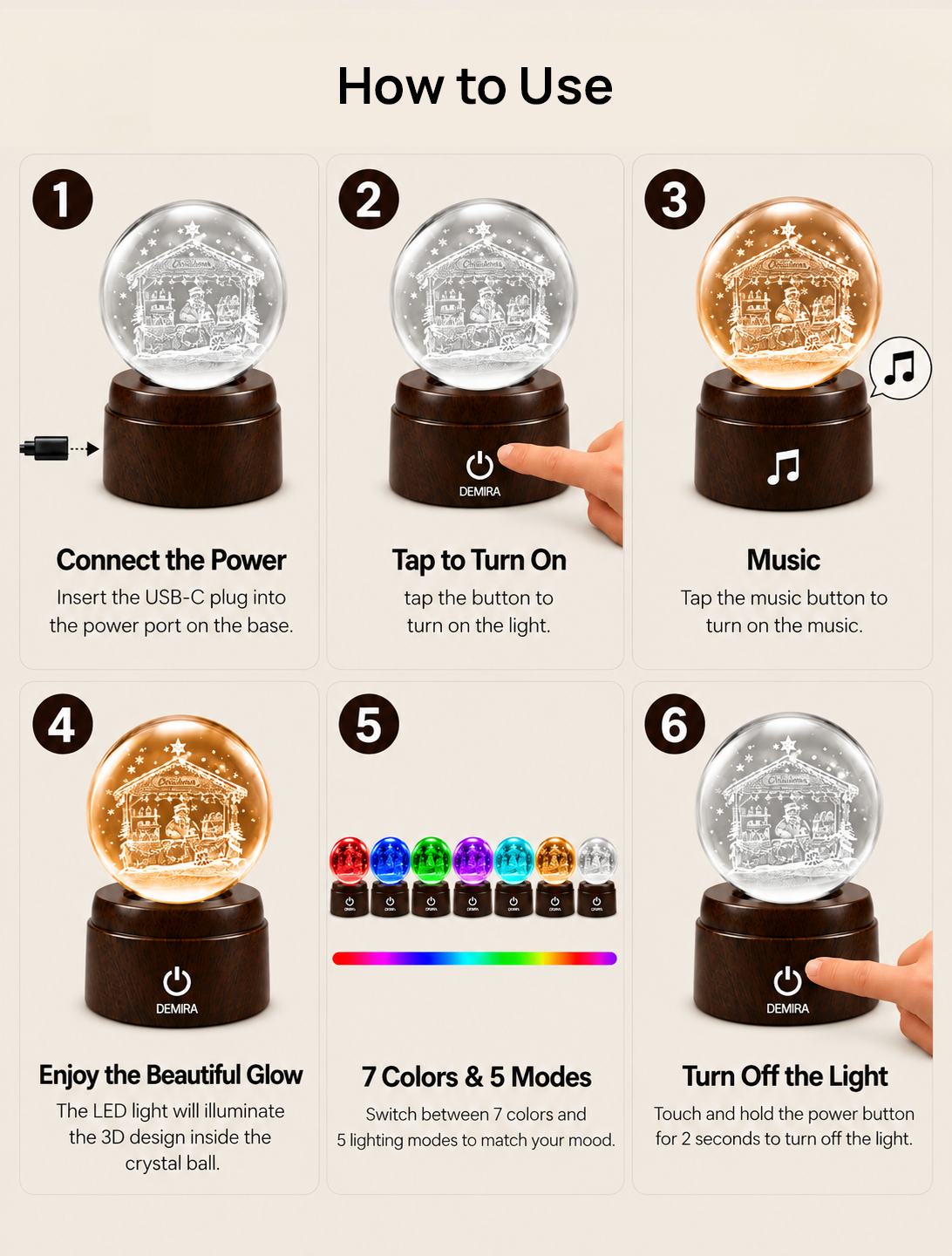 How to use the Christmas Market crystal globe