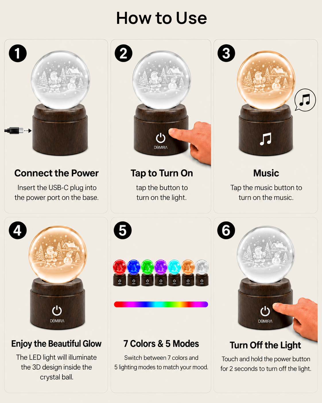 How to use the Season of Joy crystal globe