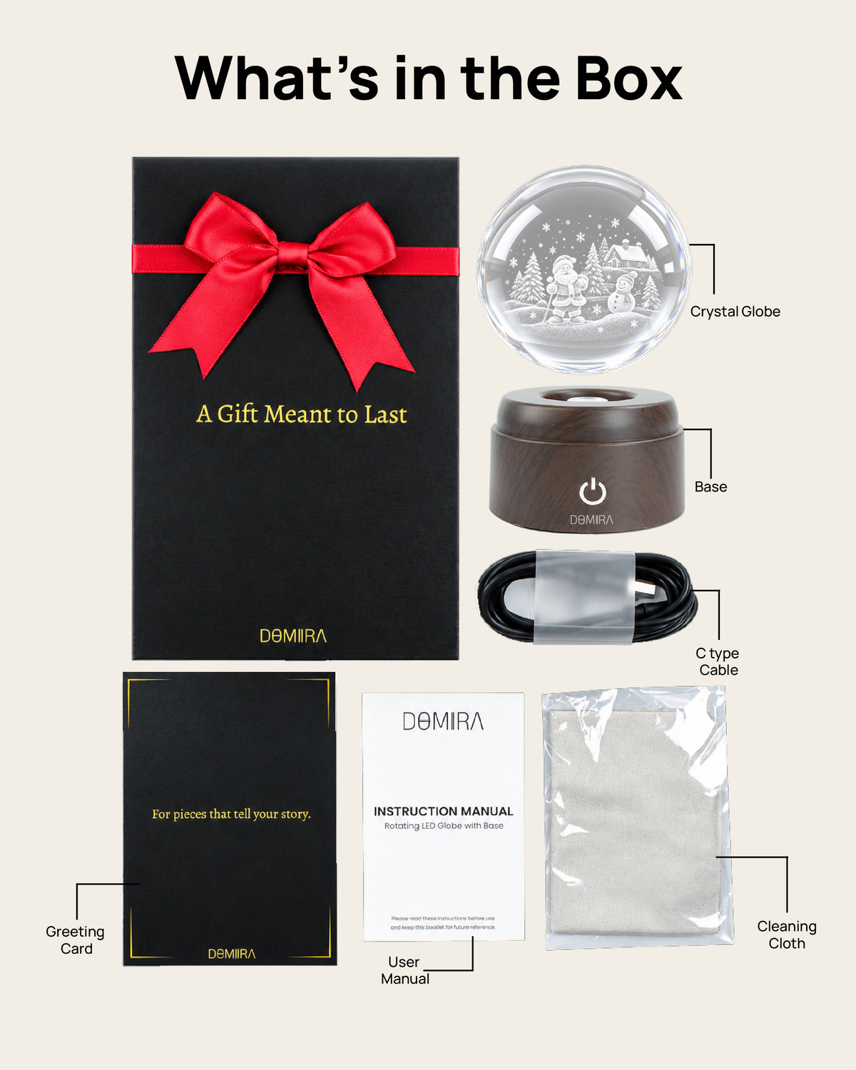 What's in the box with the Season of Joy crystal globe