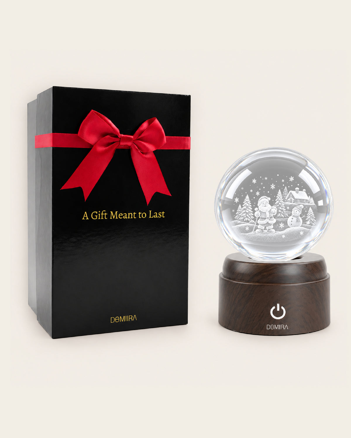 Season of Joy crystal globe with its gift box