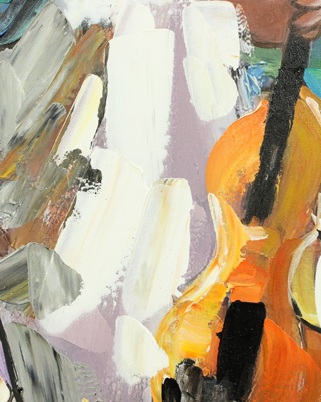 Serenade woman canvas painting close-up of the brushwork