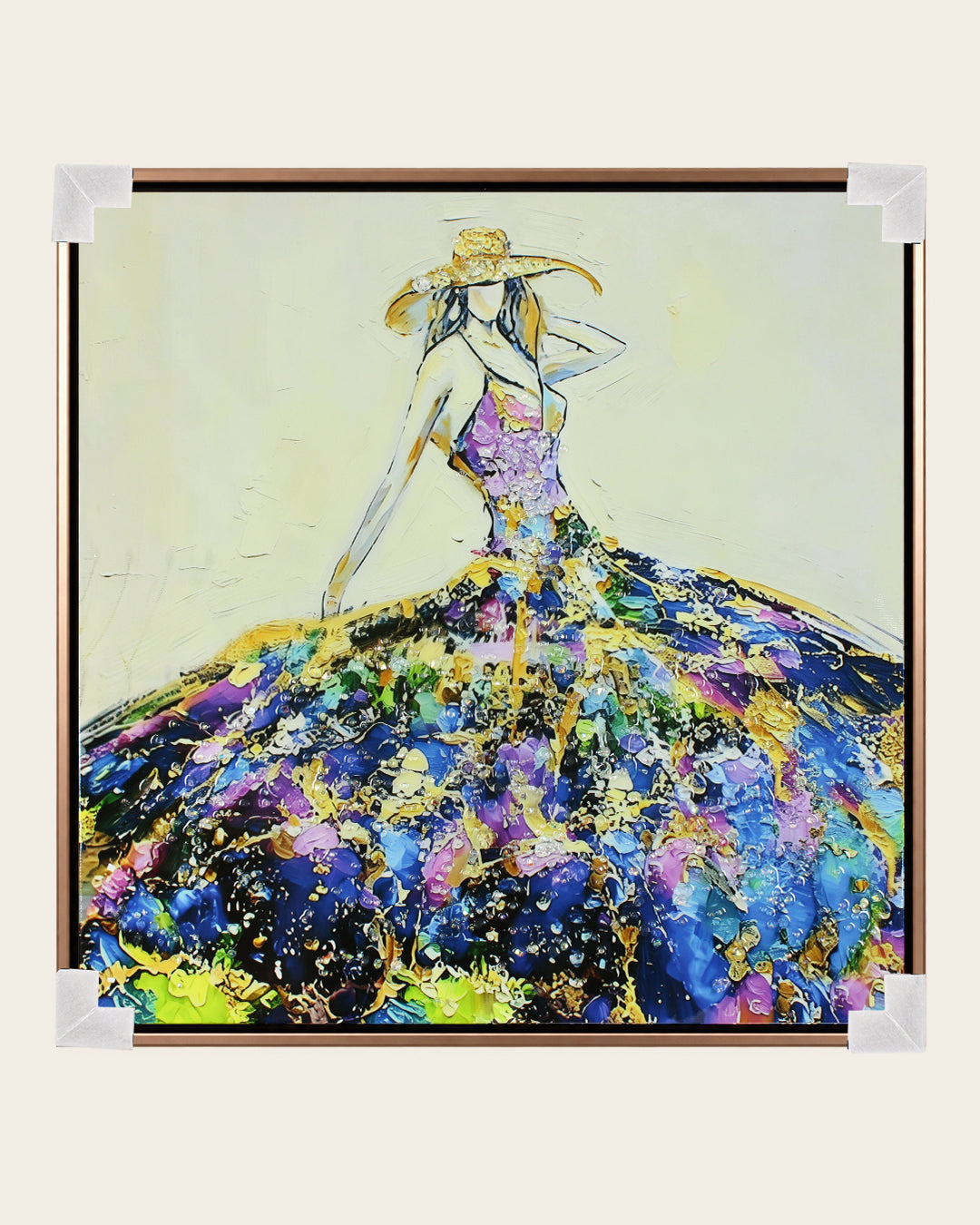 She Arrived woman resin wall art with corner protectors for delivery