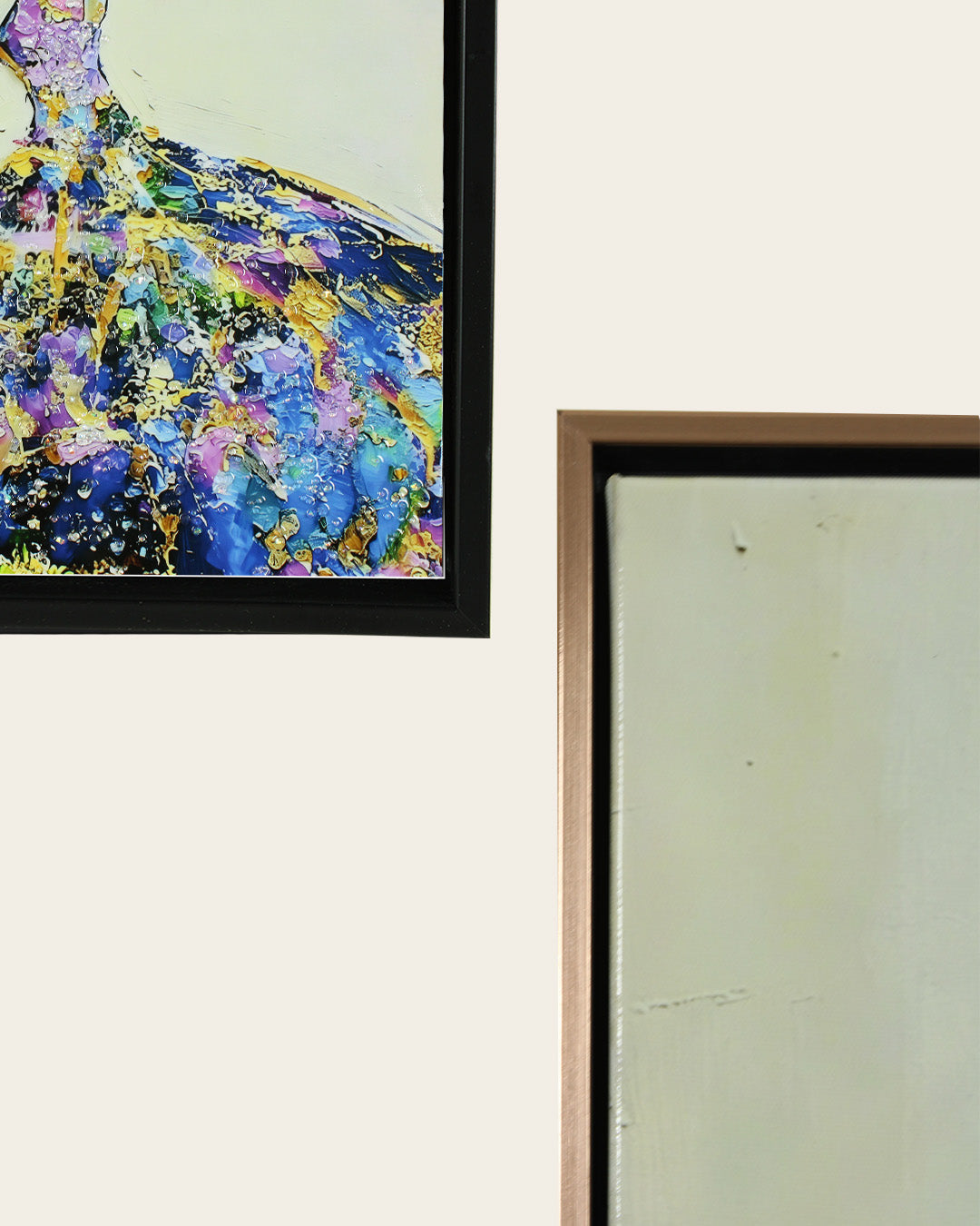 She Arrived woman resin wall art black and rose gold frame options
