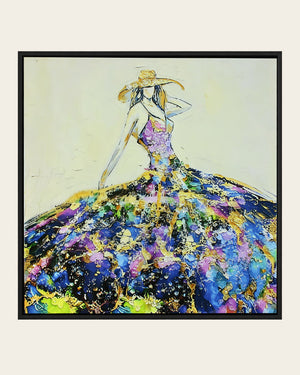 She Arrived woman resin wall art front view in a black frame