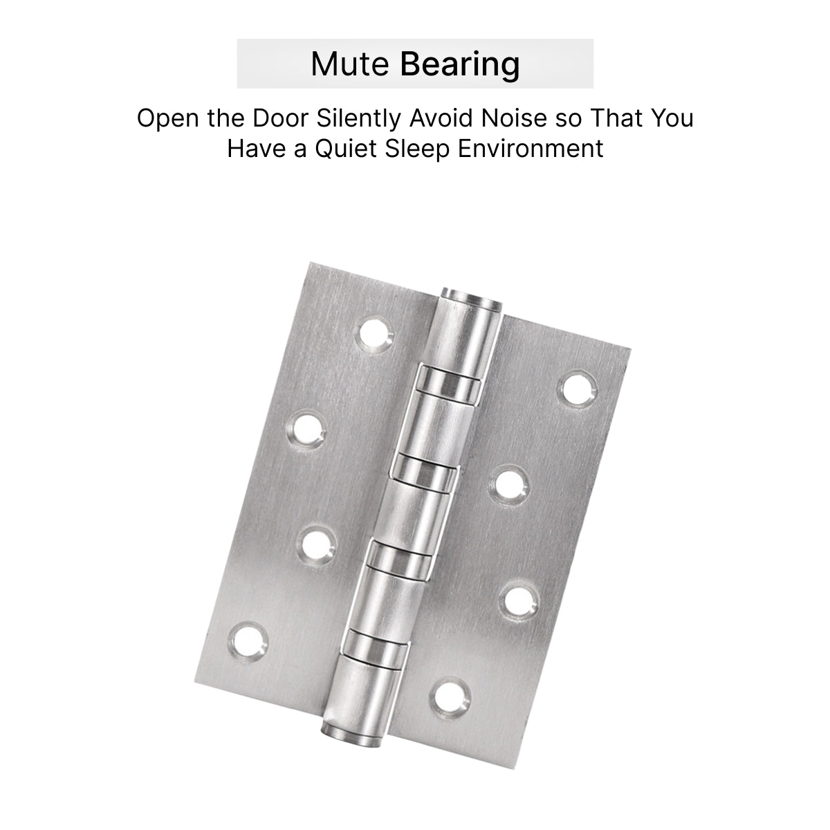 Silver 4 inch door hinges side view