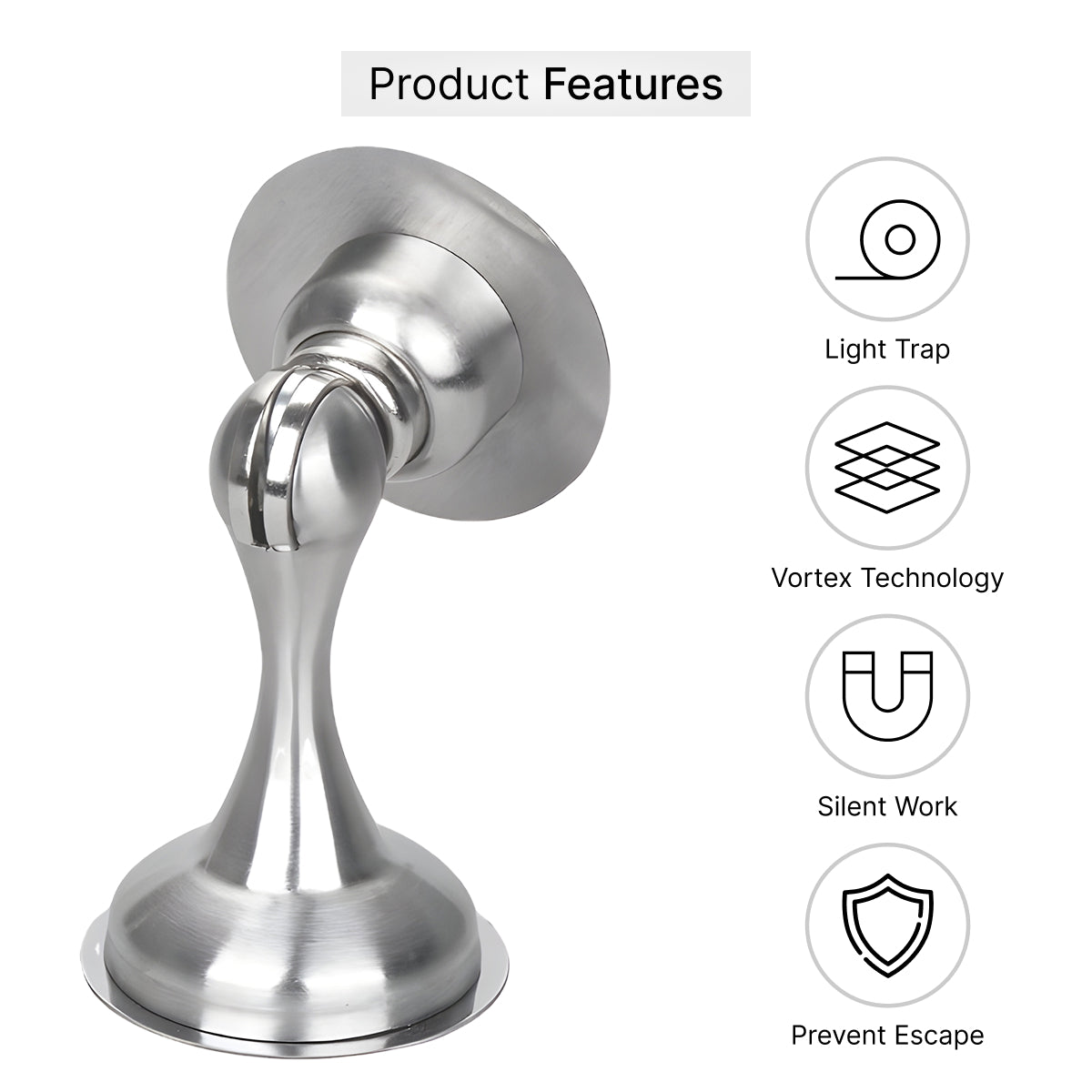 Silver floor magnetic door stop product image