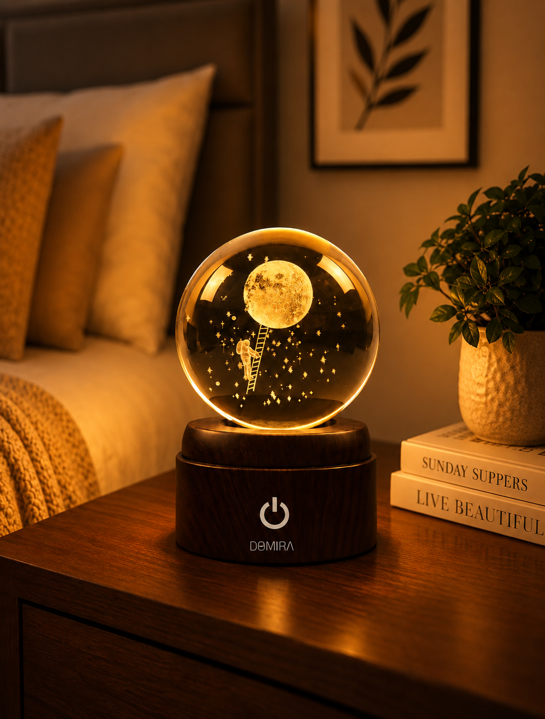 Beyond Limits crystal globe glowing warm amber