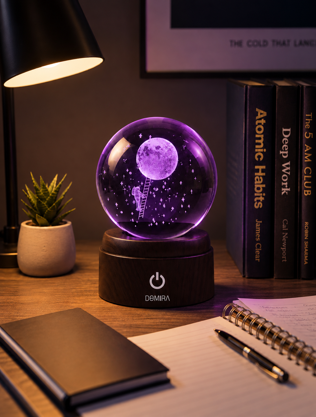 Beyond Limits crystal globe glowing purple