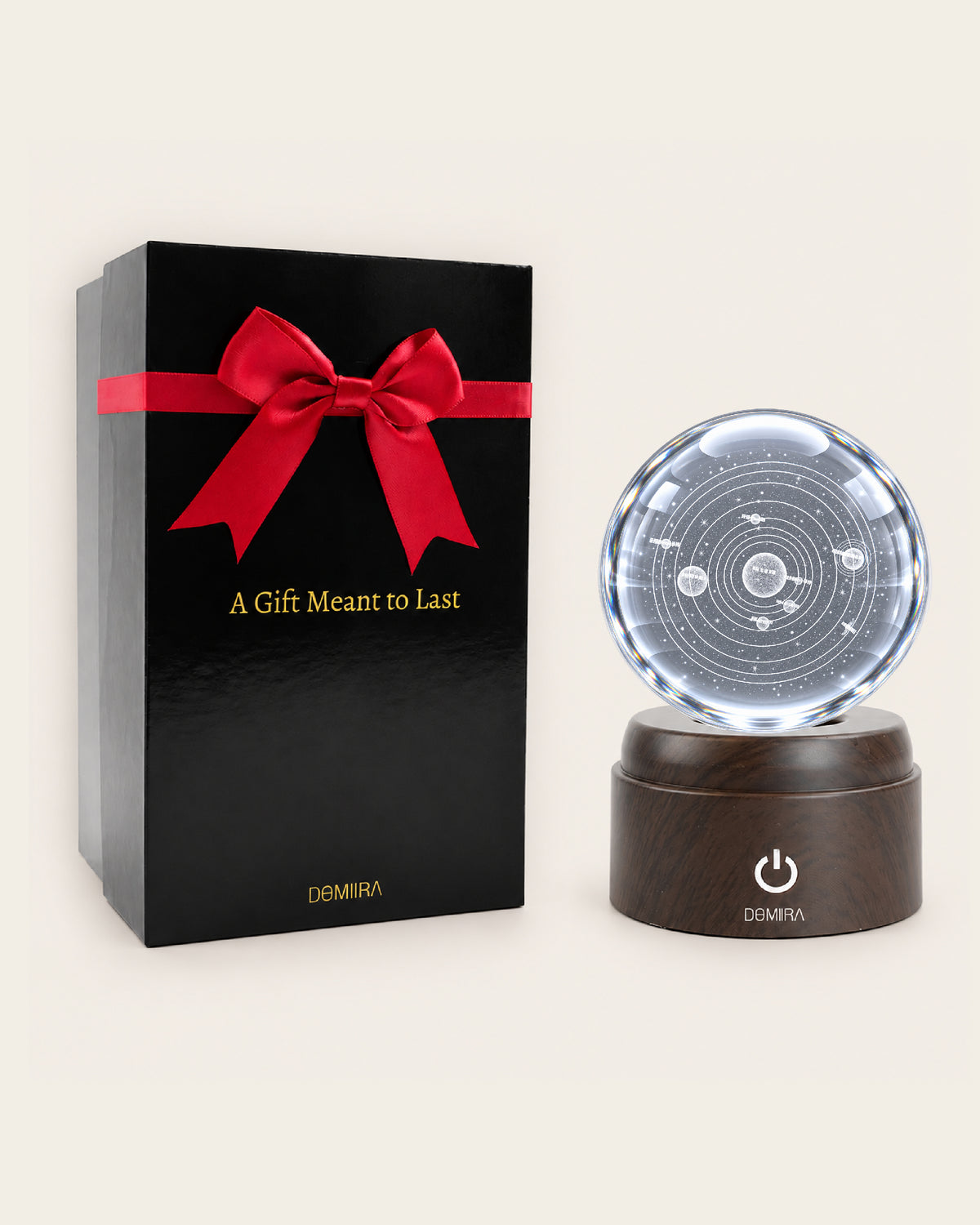 Solar Odyssey crystal globe with its gift box