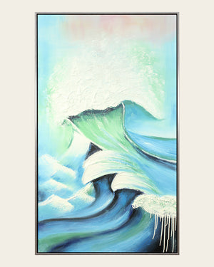 Surge blue wave canvas art front view