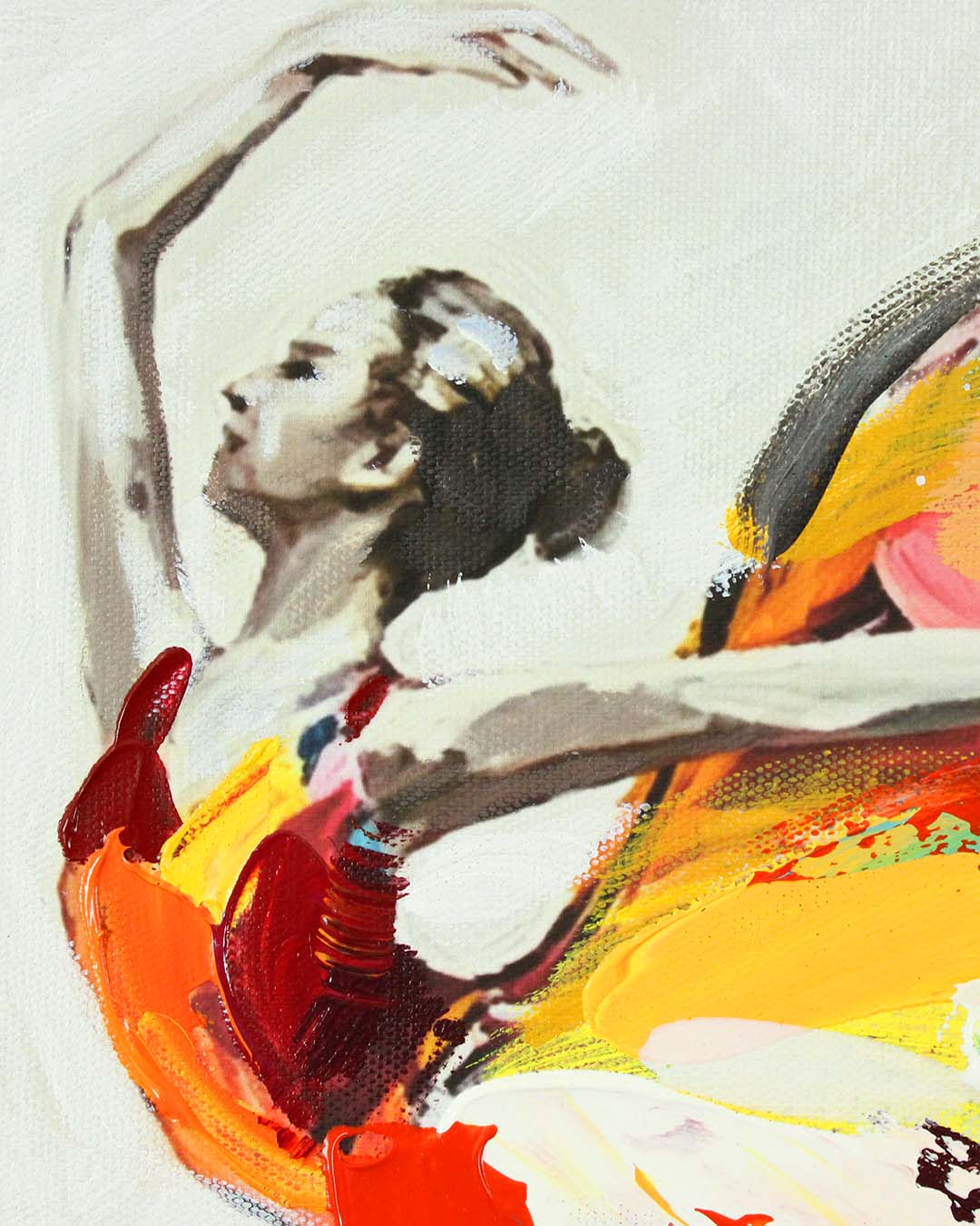 Symphony dancer wall art set of 4 close-up of the brushwork
