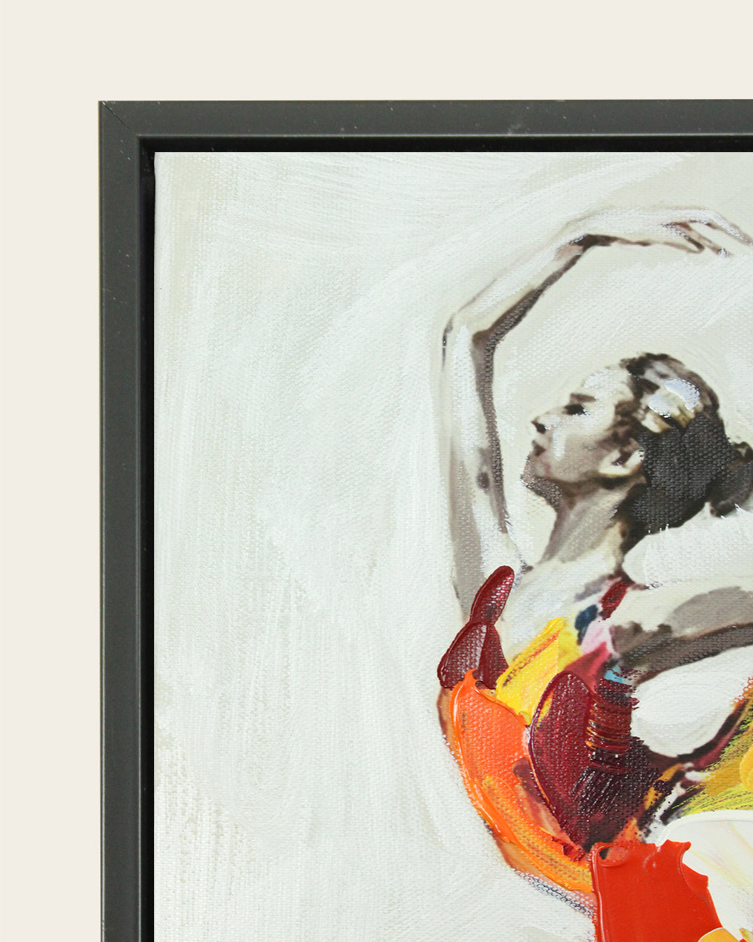 Symphony dancer wall art set of 4 black wood grain frame corner detail
