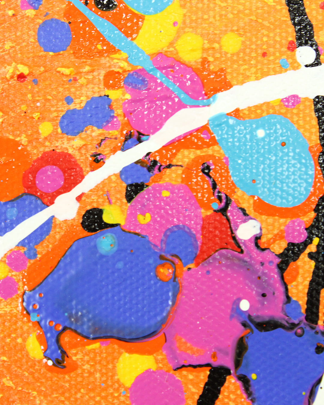 Syncopation splatter abstract painting close-up of the brushwork