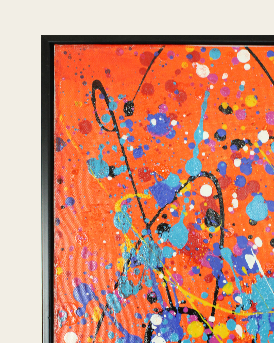 Syncopation splatter abstract painting frame corner detail
