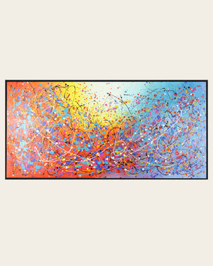 Syncopation splatter abstract painting front view