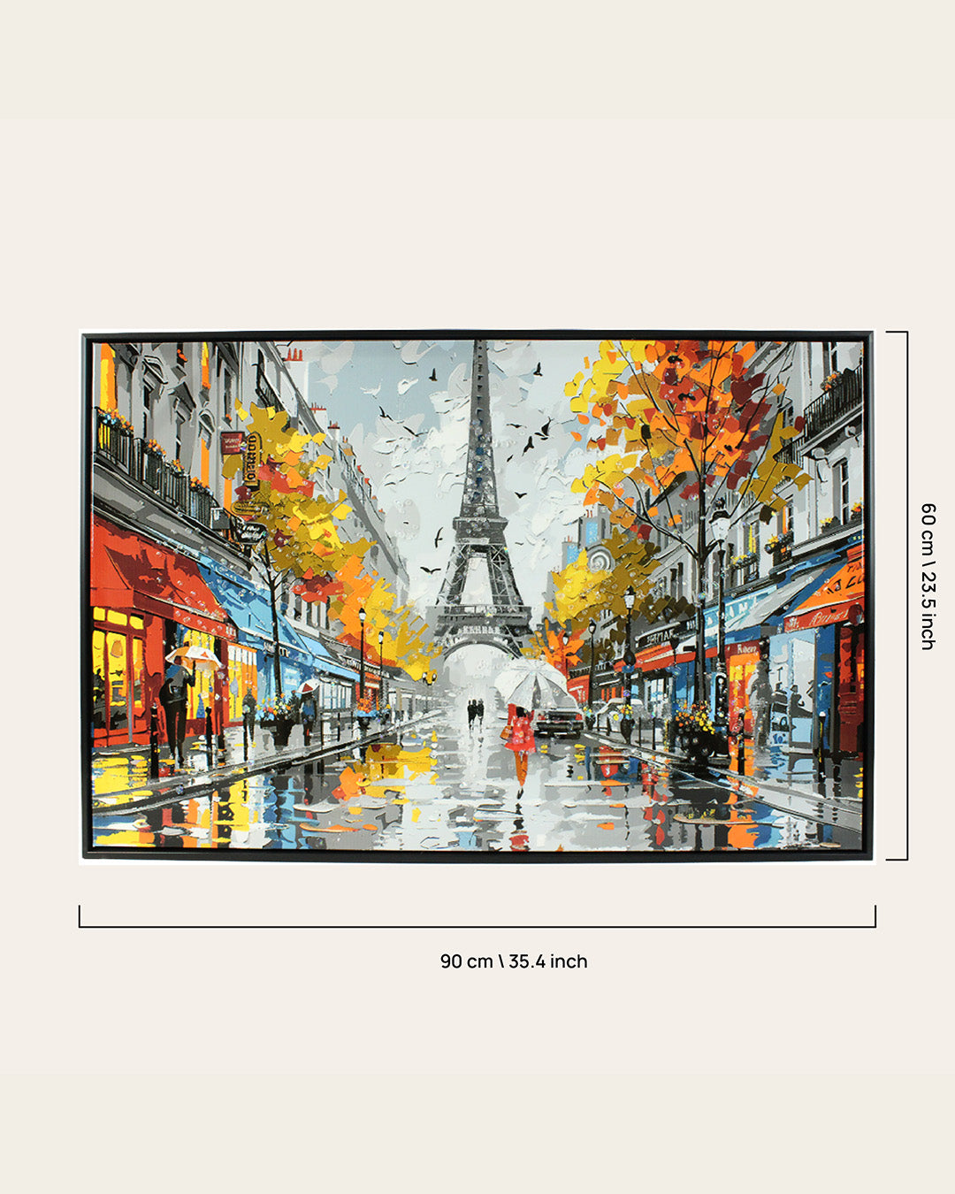 That Afternoon in Paris Eiffel Tower resin wall art 90 x 60 cm dimensions