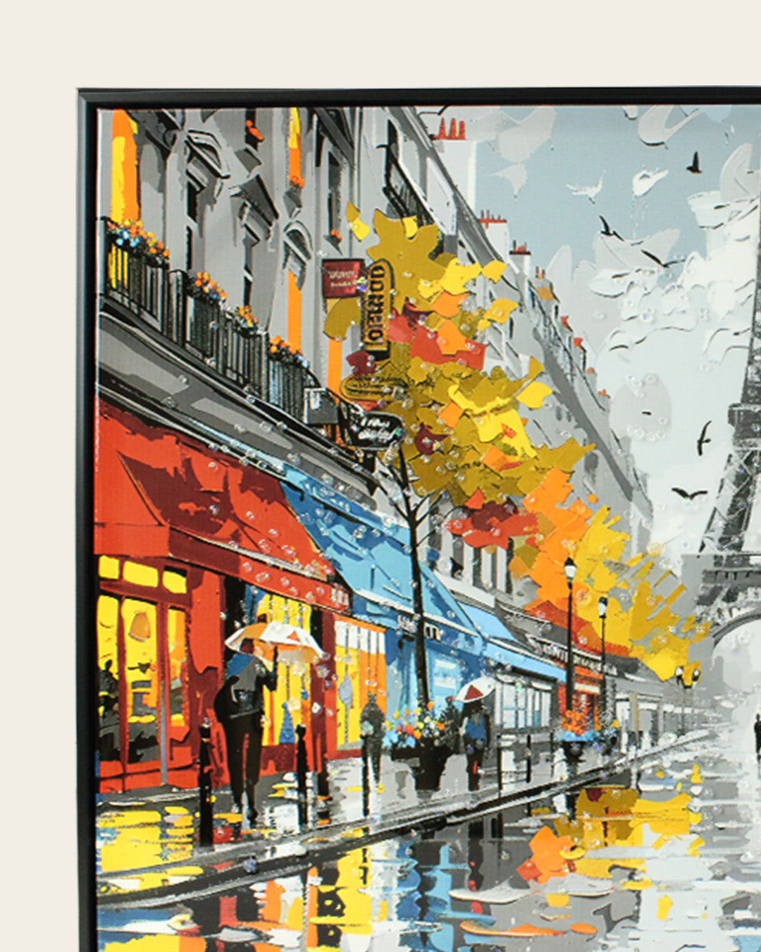 That Afternoon in Paris Eiffel Tower resin wall art black frame corner detail