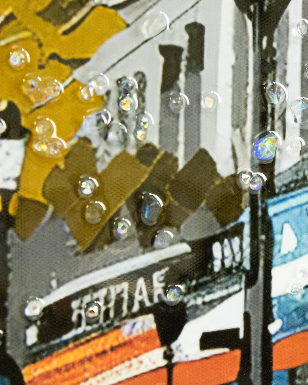 That Afternoon in Paris Eiffel Tower resin wall art close-up of the resin and crystal detail