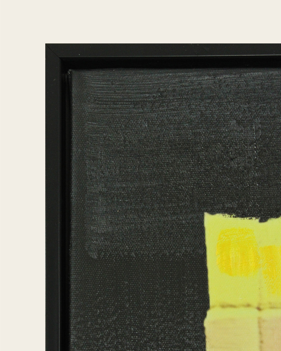 The Bear Who Stayed colourful bear wall art black frame corner detail