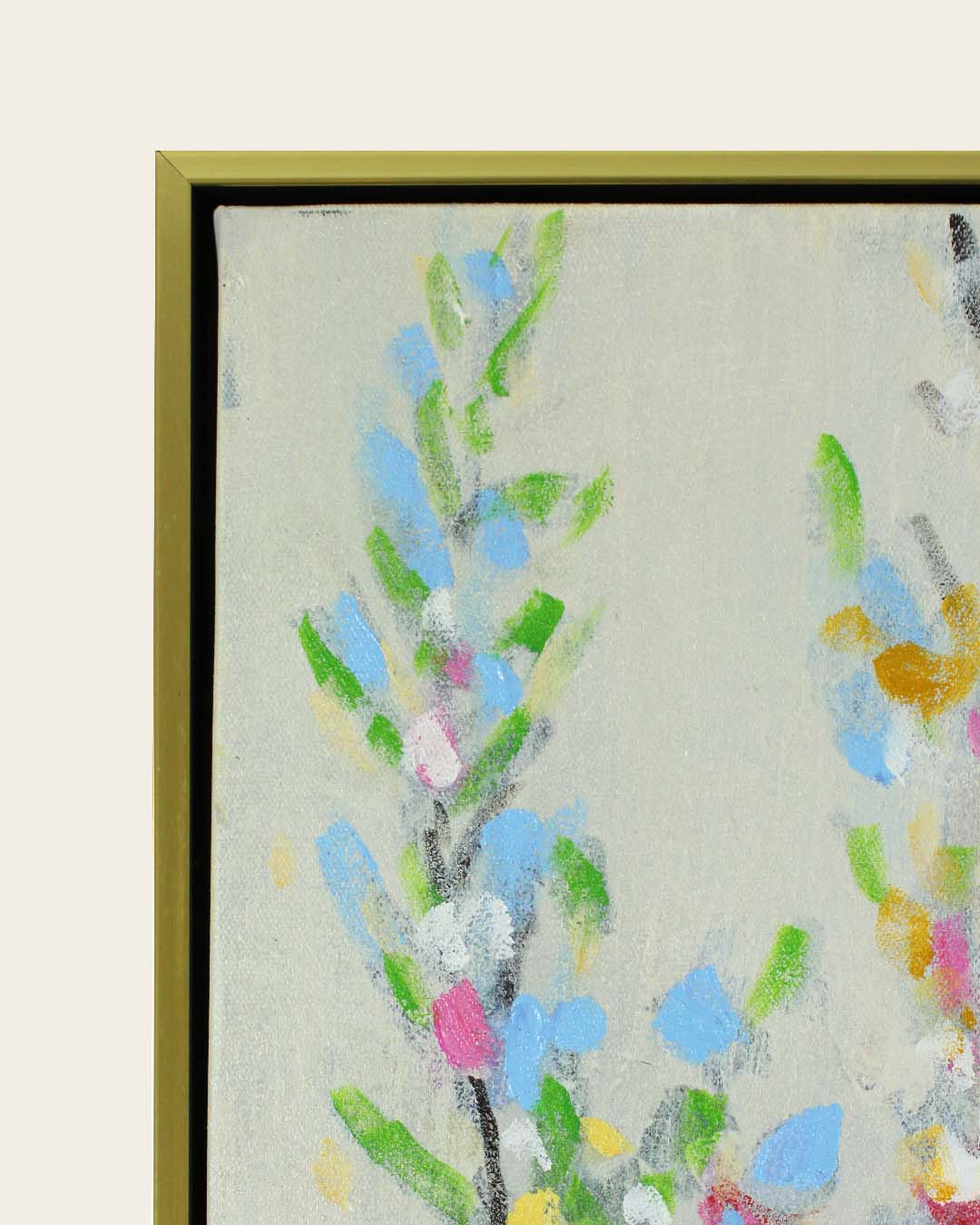 The Crowned Stag woodland animal painting frame corner detail